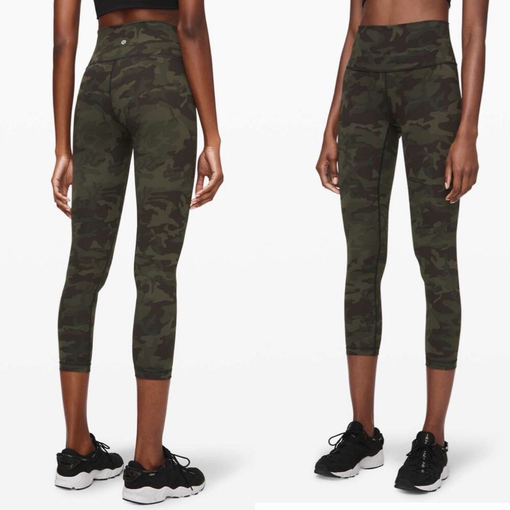 Lululemon Wunder Under High-Rise Tight 25" Luxtreme Camo Gator Green Size 12